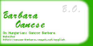 barbara oancse business card